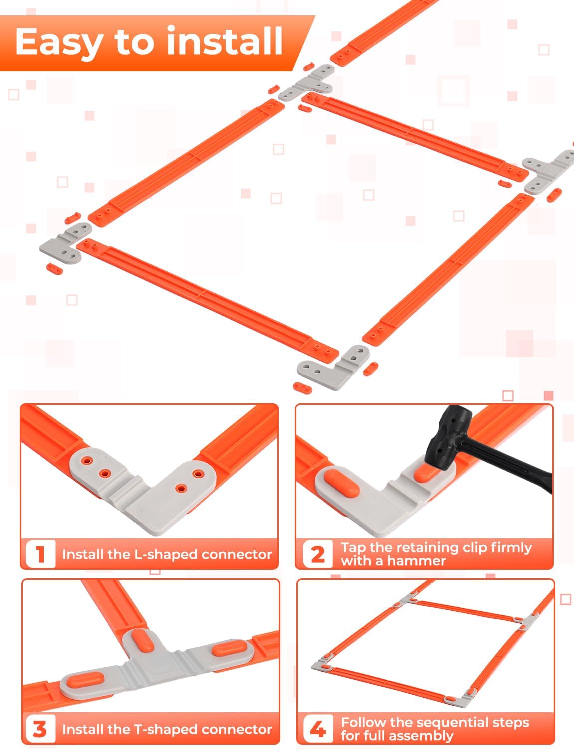 Tangle-Free Agility Ladder Hurdles, 15ft 11 Rungs | 3-in-1 Speed Training Hurdles Set, Footwork Drills for Football