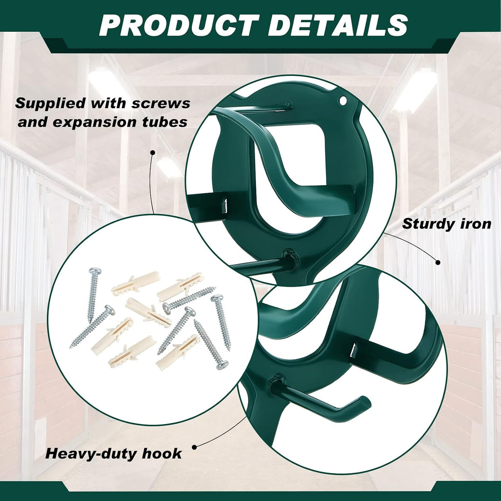 Horse Bridle Rack Bracket Bridle Hooks Tack Storage Halter Hanger Metal Holder with Tubes and Screw for Horse Barn