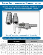 3/8″ Flat Face Hydraulic Quick Connect Male Coupler, 3/8″ NPT Thread