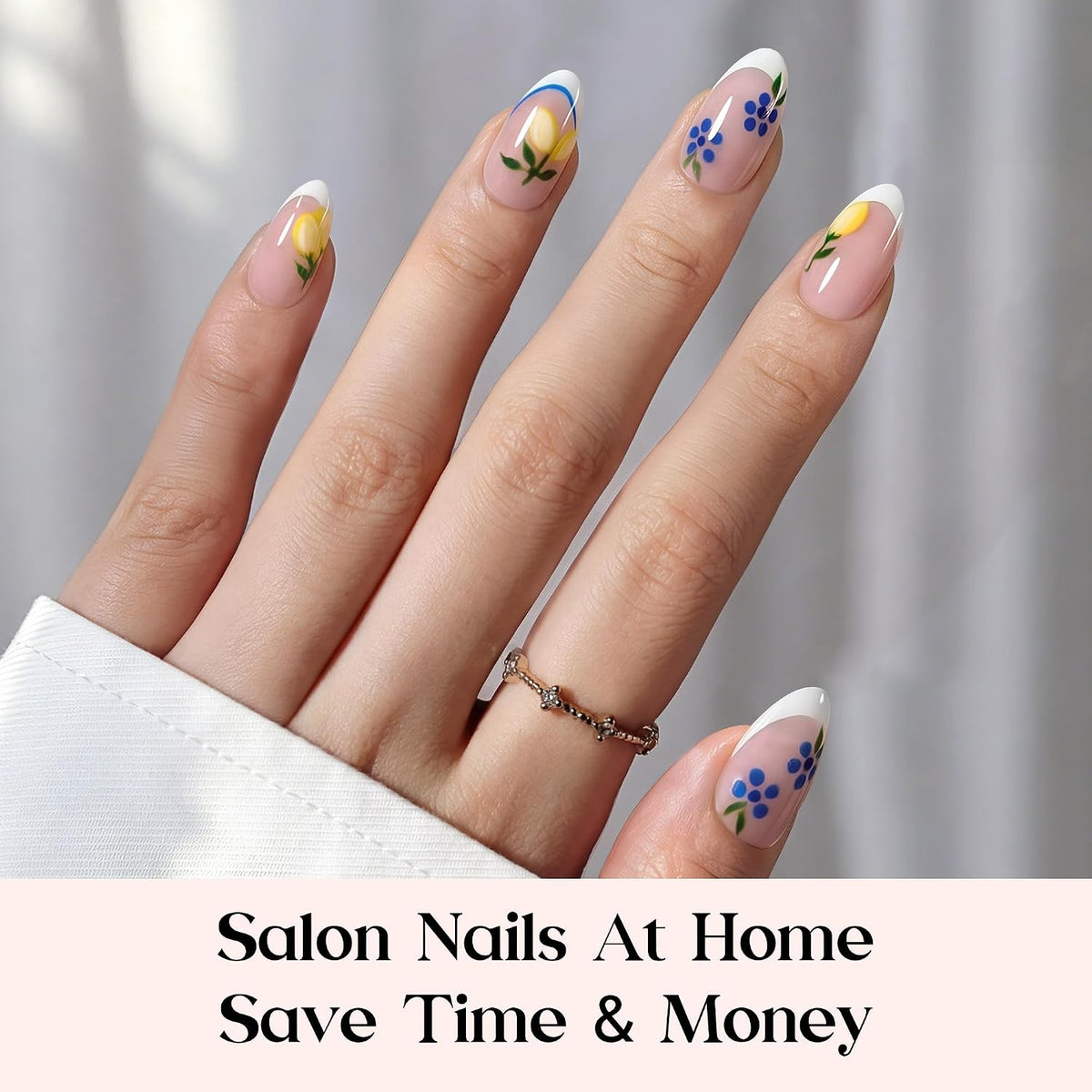 Beetles French Tip Press On Nails - 224 Pcs Short Almond Nails