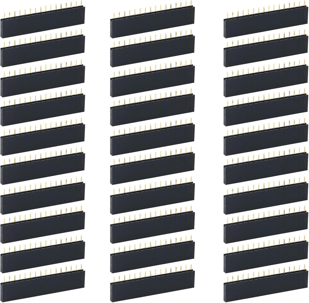 Antrader 30pcs 2.54mm 16Pin PBC Female Header Socket Connector Strip