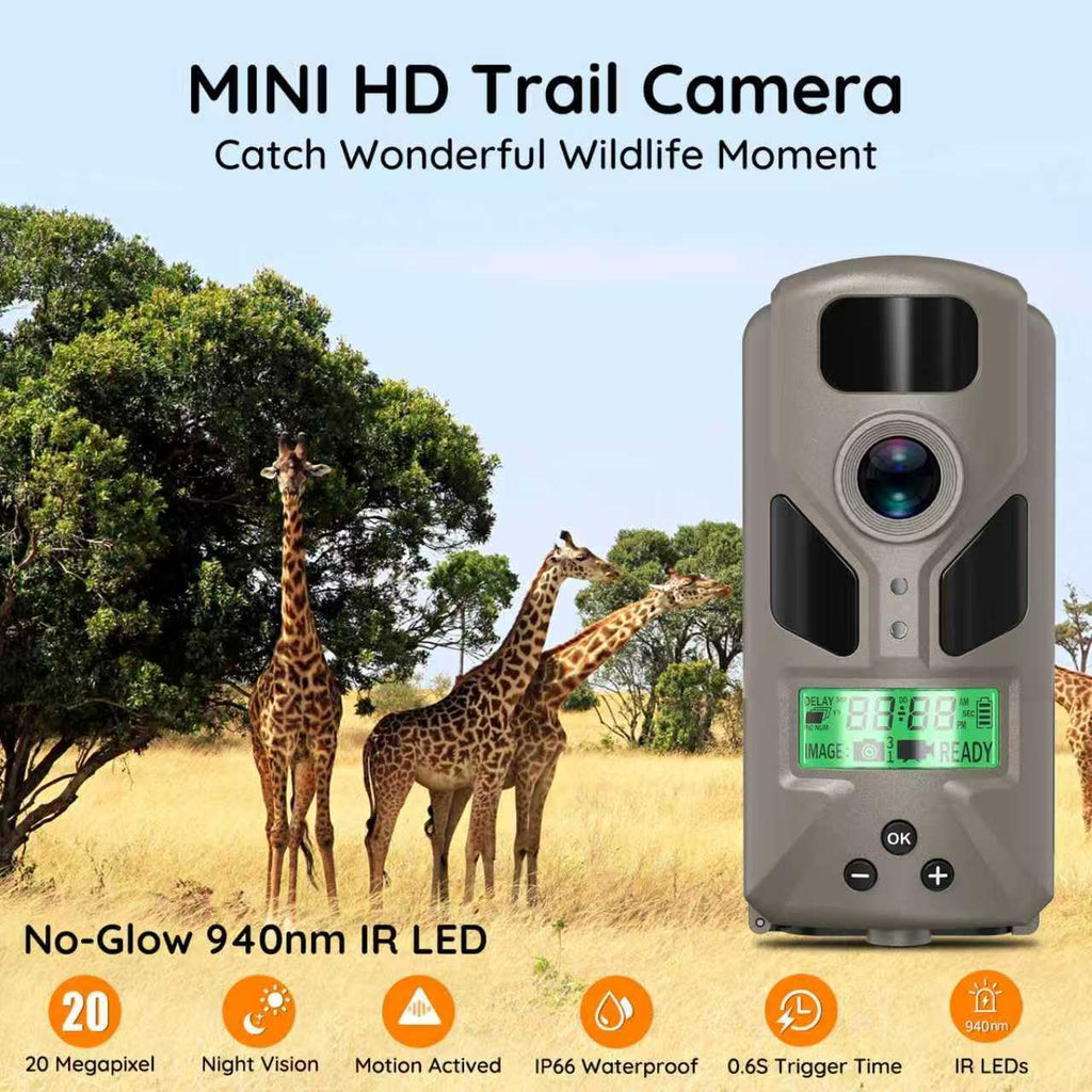 Mini Trail Camera, Night Vision, Motion Activated, Grey | Mini game camera with no glow night vision, motion