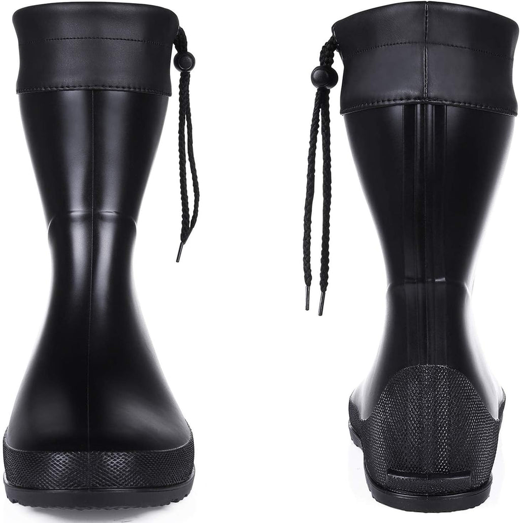 Women's Mid Calf Rain Boots Collar Gardening Boots Ultra Lightweight Portable Garden Shoes | Ultra-soft Waterproof
