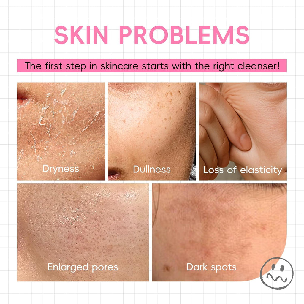 Sakura Collagen Skincare Set - 8-Piece Glass Skin Routine with Cleanser, Toner, Serum, Eye Cream, Moisturizer |