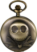 Nightmare Christmas Pocket Watch Vintage Novelty Skull Skeleton Quartz Pocket Watch Necklace for Father's Day