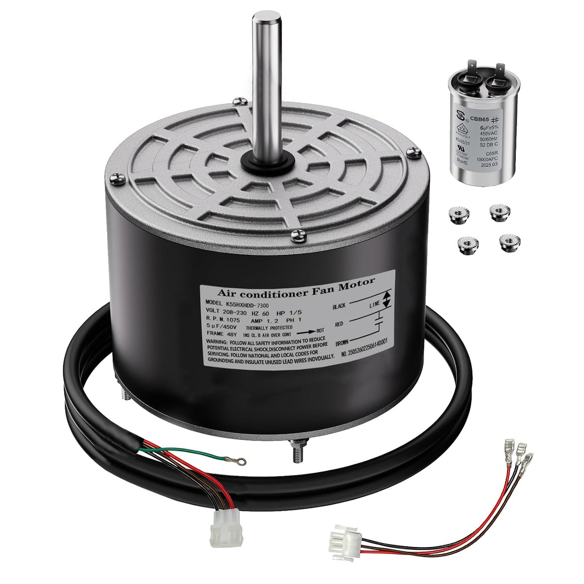 K55HXPSS-7300 K55HXGFH-8175 1086598 OEM Upgraded 1/5 HP 230V Condenser Fan Motor Replacement HVAC Systems