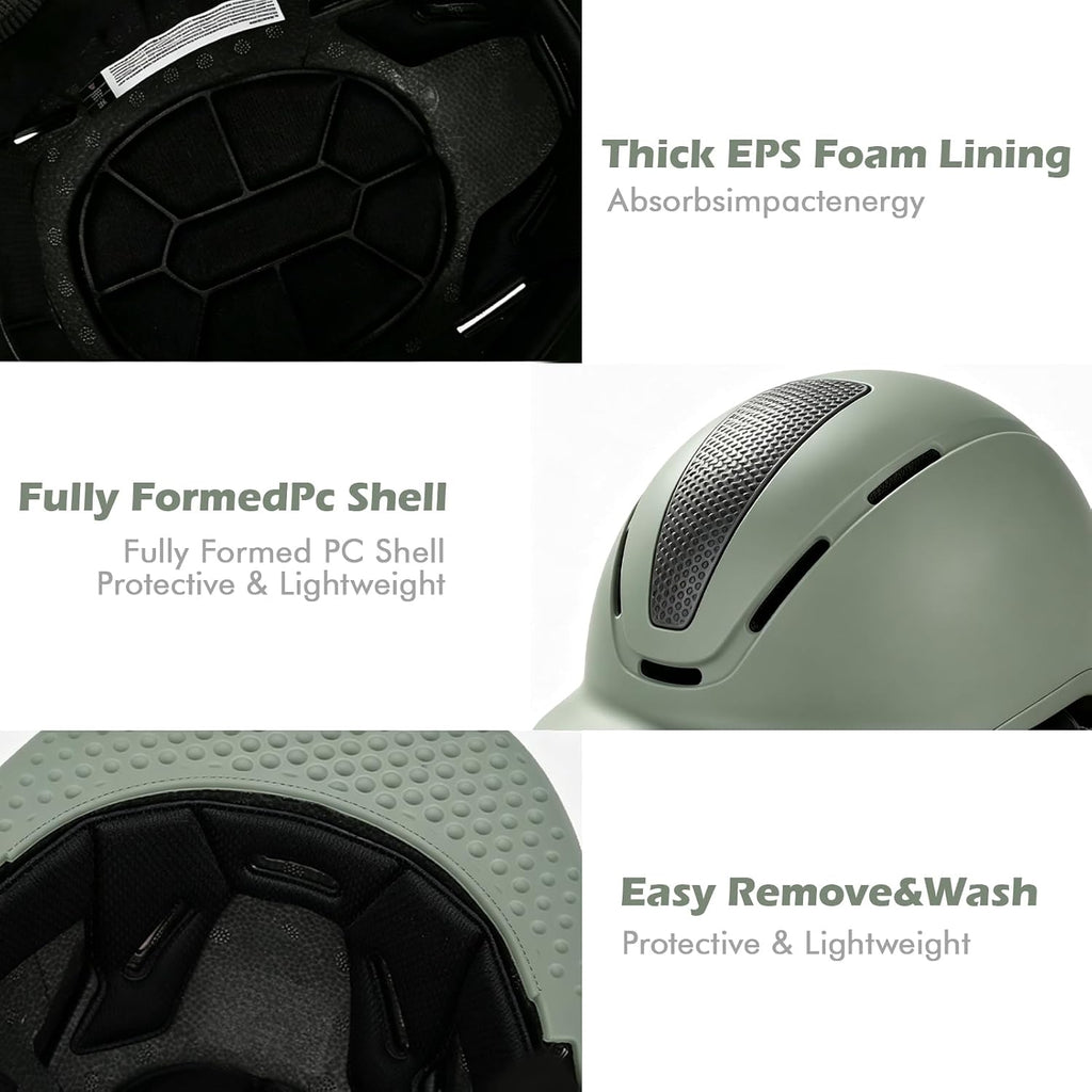 Lightweight Horse Riding Helmet and Gloves Set