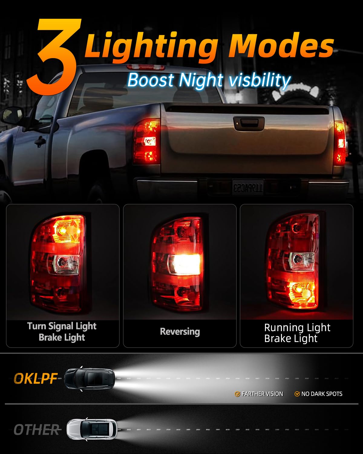 Right Tail Lights Compatible With Chevy Silverado 2007-2014