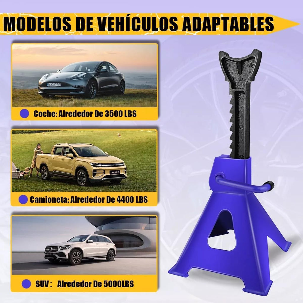 3T Floor Jack, Heavy Duty Steel Axle Stands - 4000lbs Ideal for Lifting Cars & Light Vans - Includes Storage Case