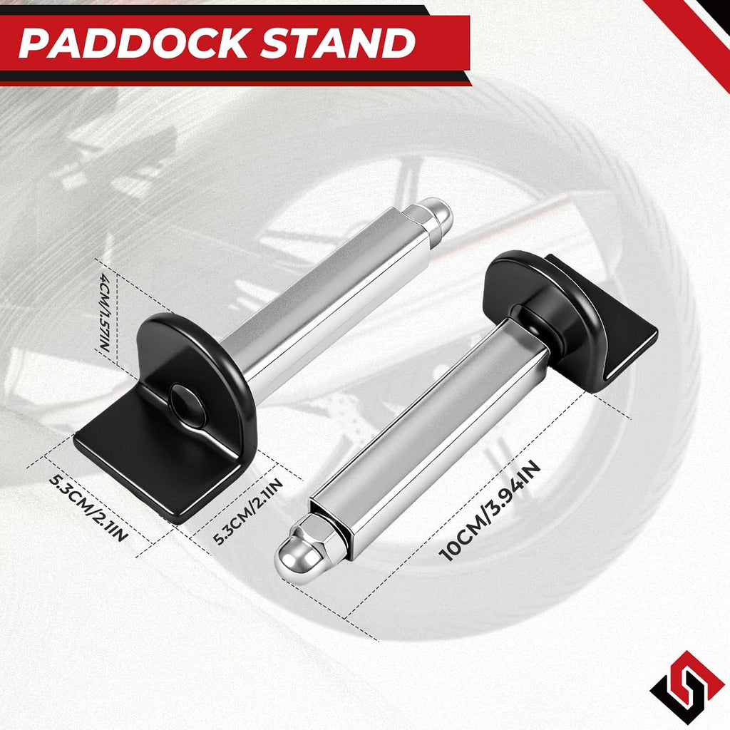 Motorcycle Rear Paddock Stand L-Shape Lift Attachment, Heavy-Duty Swingarm Spool Adapter for Sport Bike Rear Wheel
