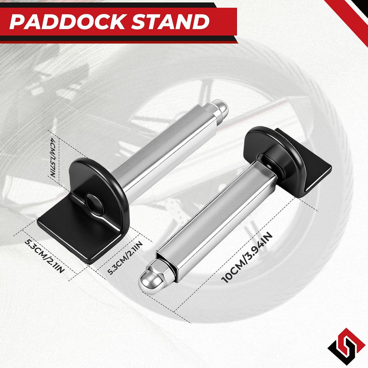 Motorcycle Rear Paddock Stand L-Shape Lift Attachment, Heavy-Duty Swingarm Spool Adapter for Sport Bike Rear Wheel