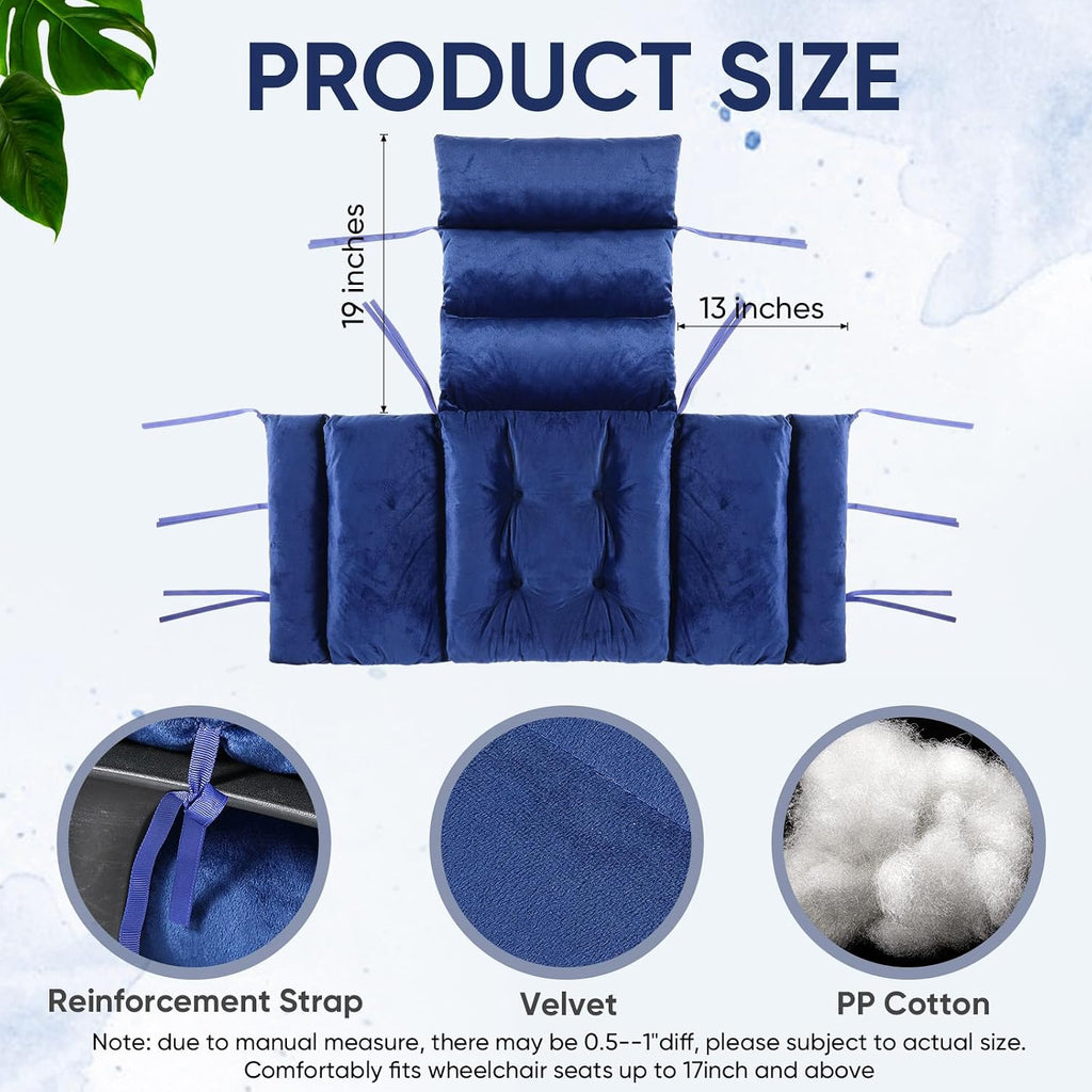 Wheelchair Cushion Wheelchair Seat Cushion with Strap Recliner Suitable for 18 Inches Armrest and Support for