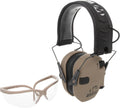 Walker's Razor Slim Low Profile Earmuff Hearing Protection with Safety Glasses FDE