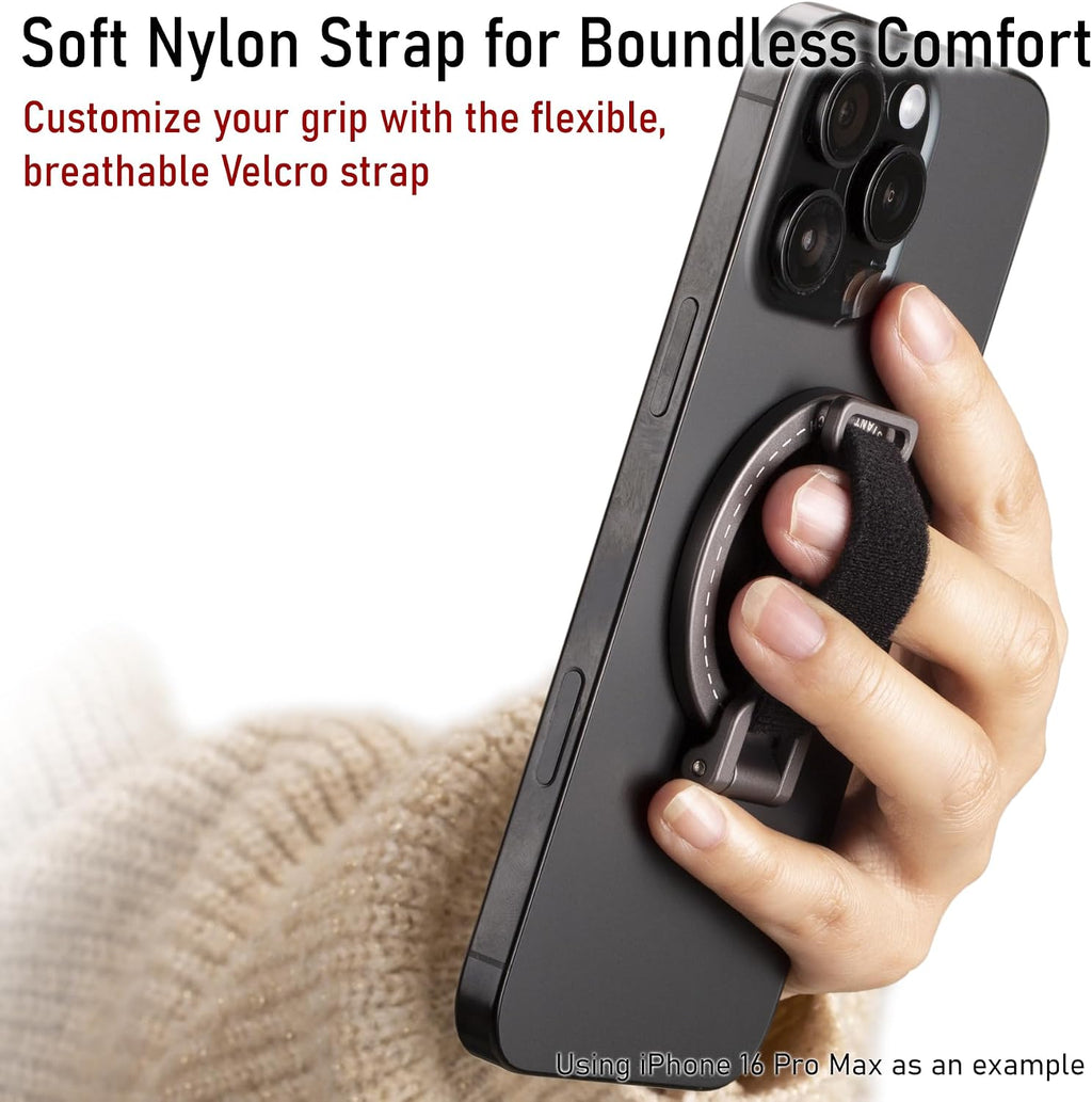 for Magsafe Phone Grip Kickstand – Adjustable Snap Grip Strap | 20 N52 Strong Magnets for iPhone 12/13/14/15/16/17