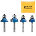 10109H Top Bearing Roundover Router Bit Set, 4 Pieces, 1/4 Inch Shank, CNC Woodworking Tool, 1/8" 3/16" 1/4" 5/16"