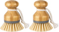 Bamboo Palm Brush, Dish Scrub Brush, Bamboo Dish Brush, Pack of 2