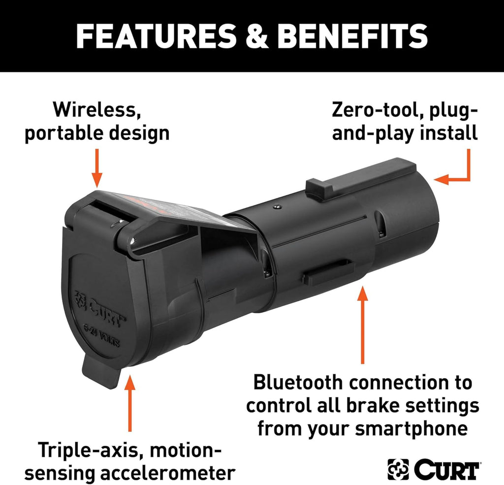 51180 Echo Mobile Bluetooth Trailer Brake Controller, 7-Way, 1-2 Axles