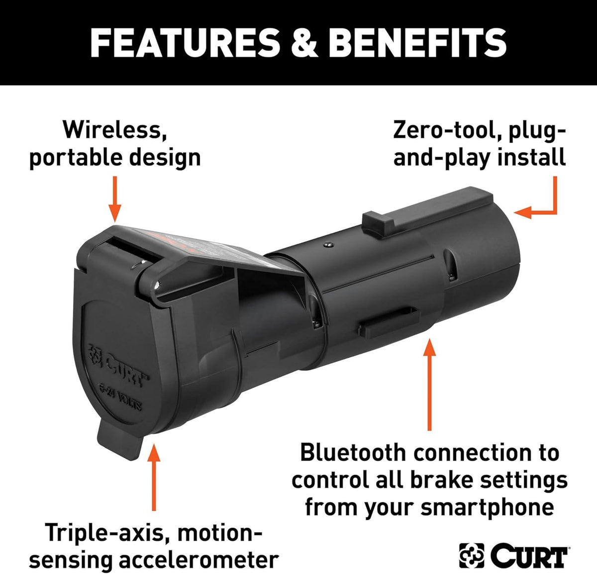 51180 Echo Mobile Bluetooth Trailer Brake Controller, 7-Way, 1-2 Axles