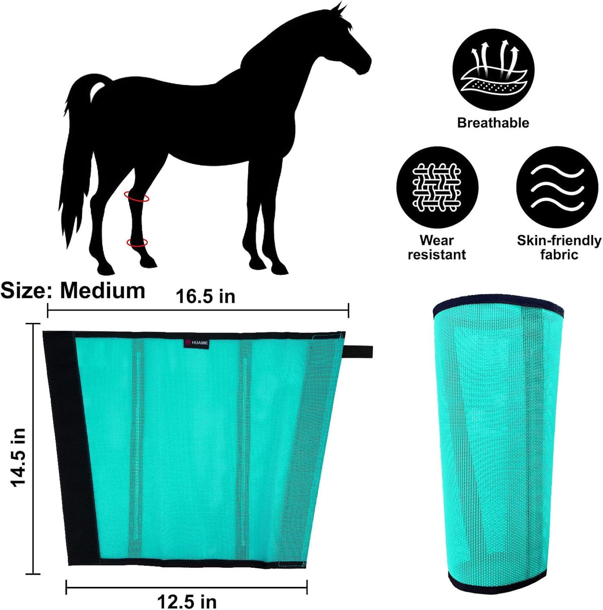 Horse Fly Boots, Breathable Mesh Protection Set of 4, Comfortable Horse Leggings, Breathable Mesh Design, Equine