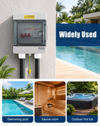 50A Spa GFCI Disconnect Panel, 240V IP66 Outdoor Breaker Box