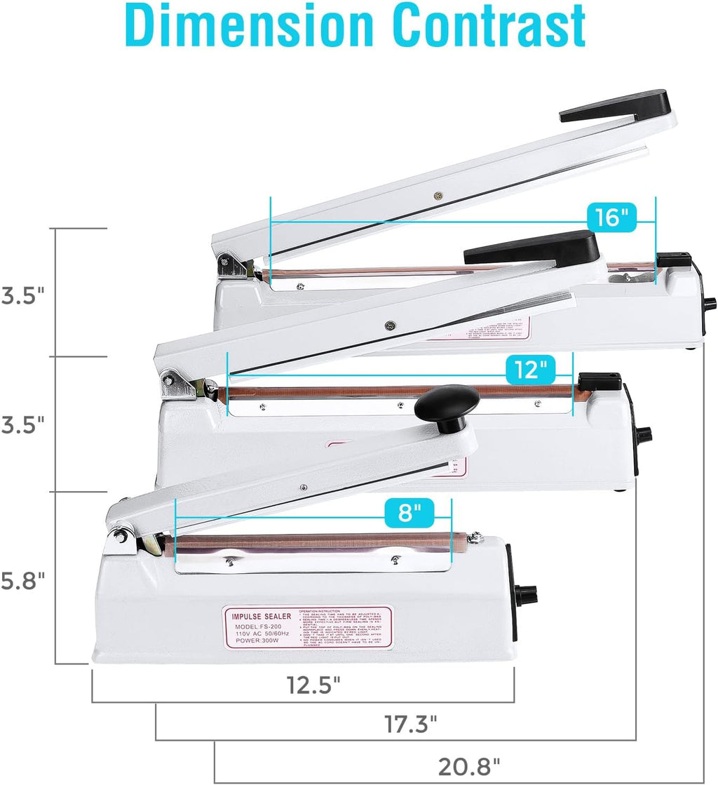 Impulse Sealer 12 Inch, Heat Sealer Machine with Repair Kit