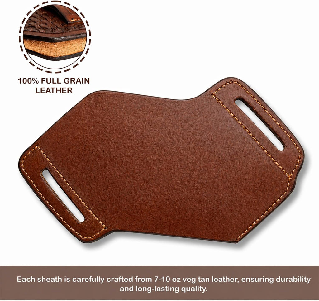 Leather Knife Sheath for Belt Pocket Folding Knife Holder Compact Draw Knifes Carrier EDC Tools Holster