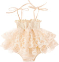 Newborn Baby Girl Summer Outfit Sleeveless Ruffle Smocked Halter Tulle Romper Dress One-piece Jumpsuit Clothes