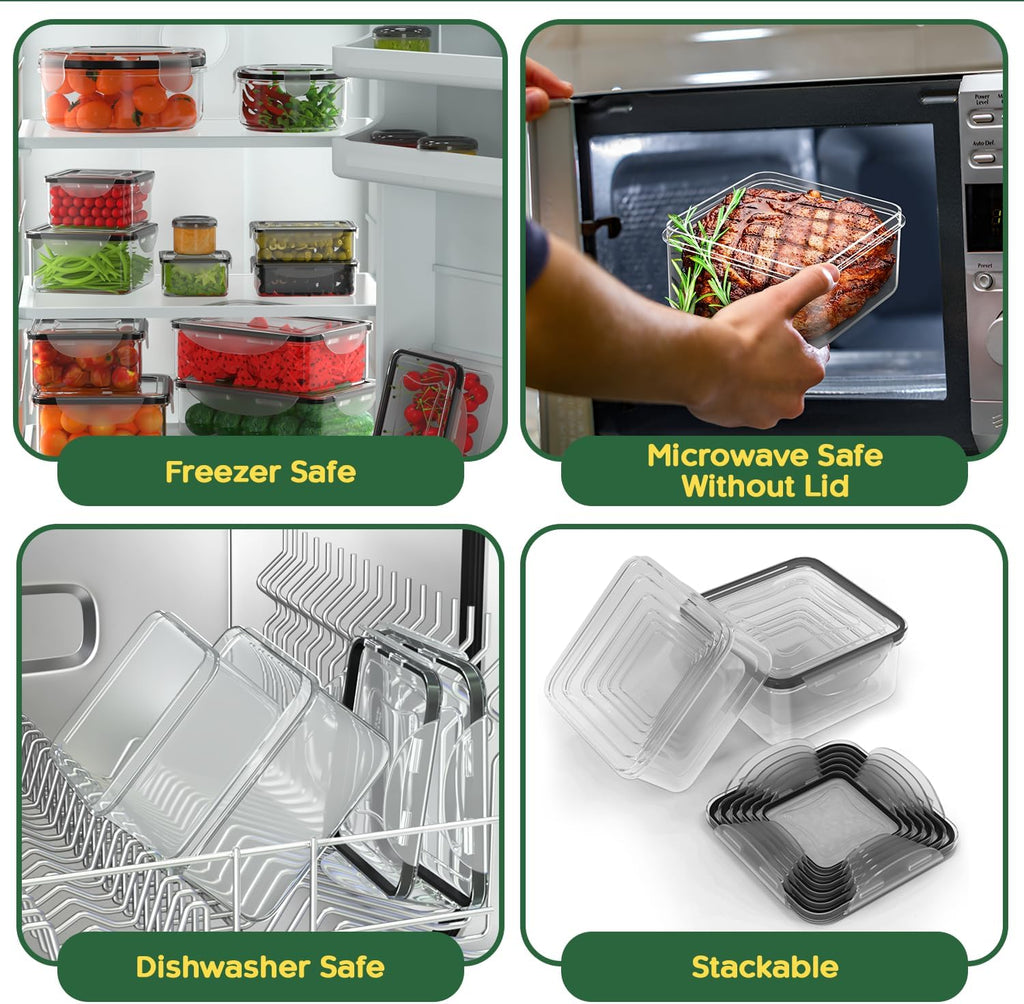 56 PCS Food Storage Containers with Lids Airtight- Plastic Container for Pantry Kitchen Organization-Microwave