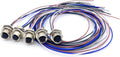 5Pcs M12 5 Pin A Code Female Connector Cable, IP67 Waterproof Back Mount Cable UnShielded Straight Aviation Socket Electrical Cable Sensor Receptacle 125V 4A (1.64ft/0.5Meter)