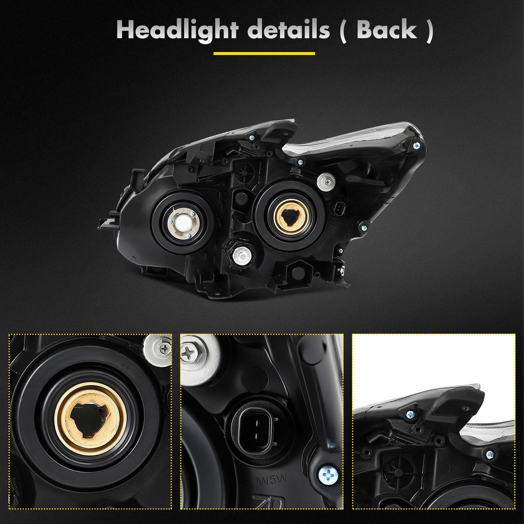 Headlight Assembly fit 10-11 for Toyota Prius 1.8L Chrome Housing