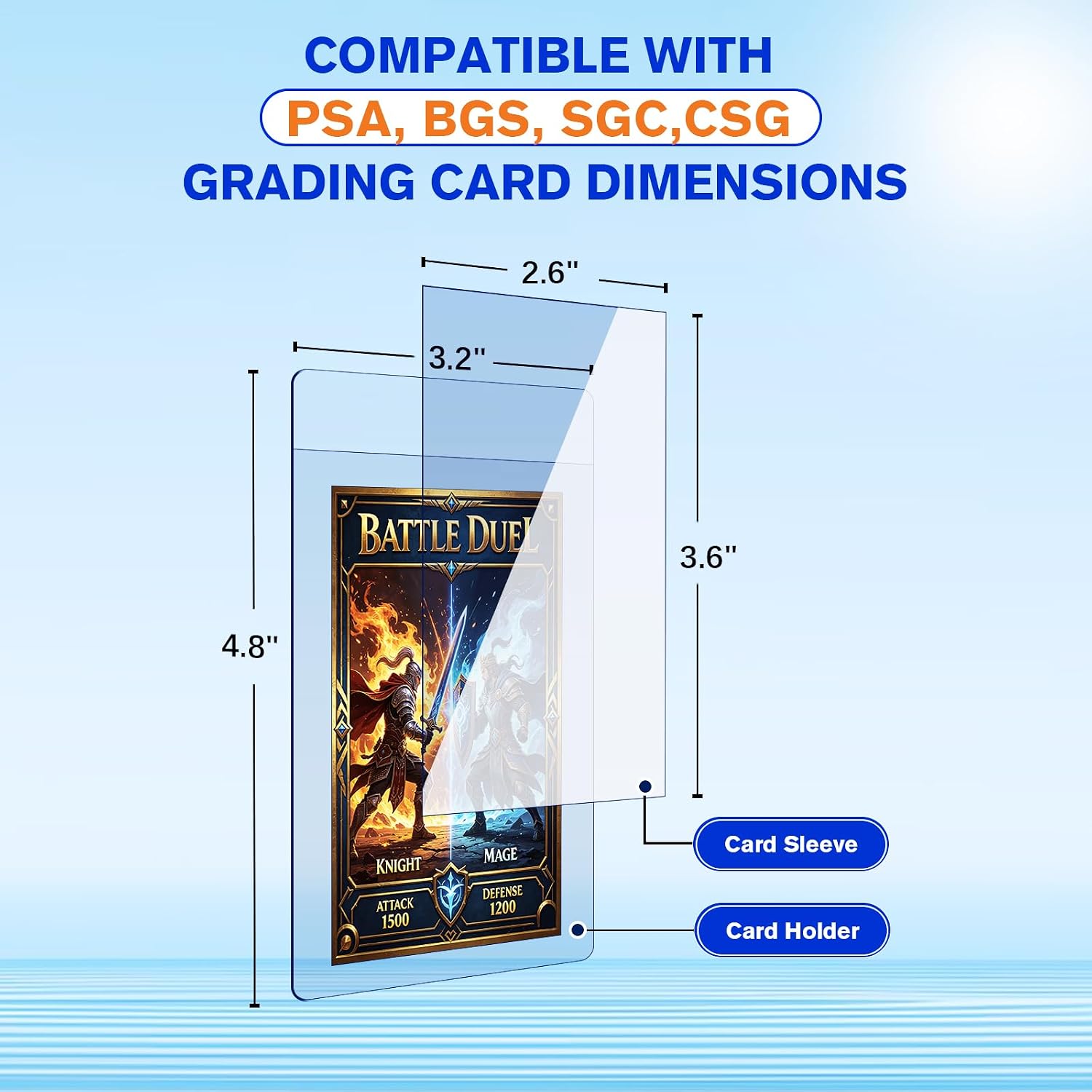 50ct Semi Rigid Card Holders & Sleeves - Trading Card Savers for Grading | Semi rigid Card Holder Protect Sleeves for