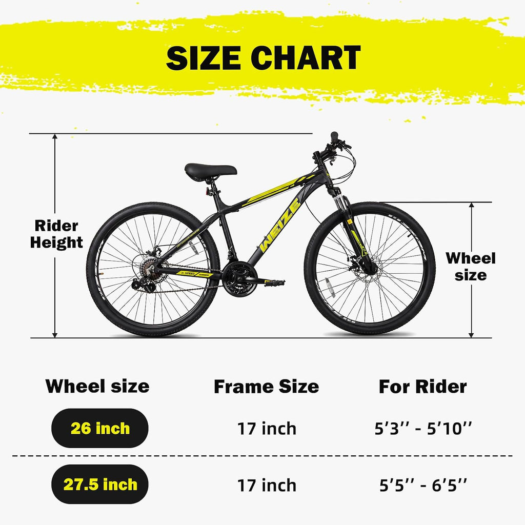 Mountain Bike, 26/27.5-Inch Adult Bike, 21-Speed Rear Disc Brake, Lightweight Aluminum Frame for Men and Women