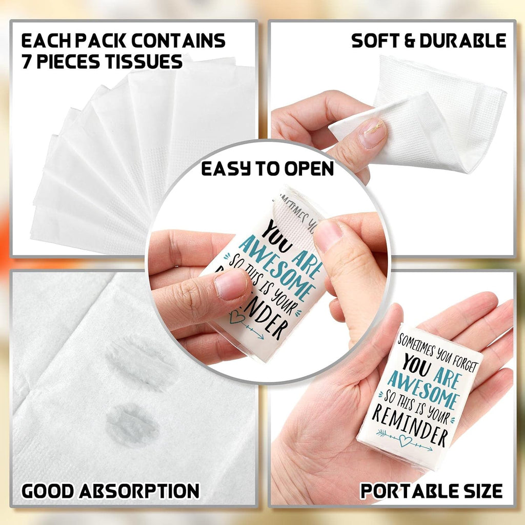 60 Pack Pocket Tissues Travel Packs Bulk, 3 Ply Individual