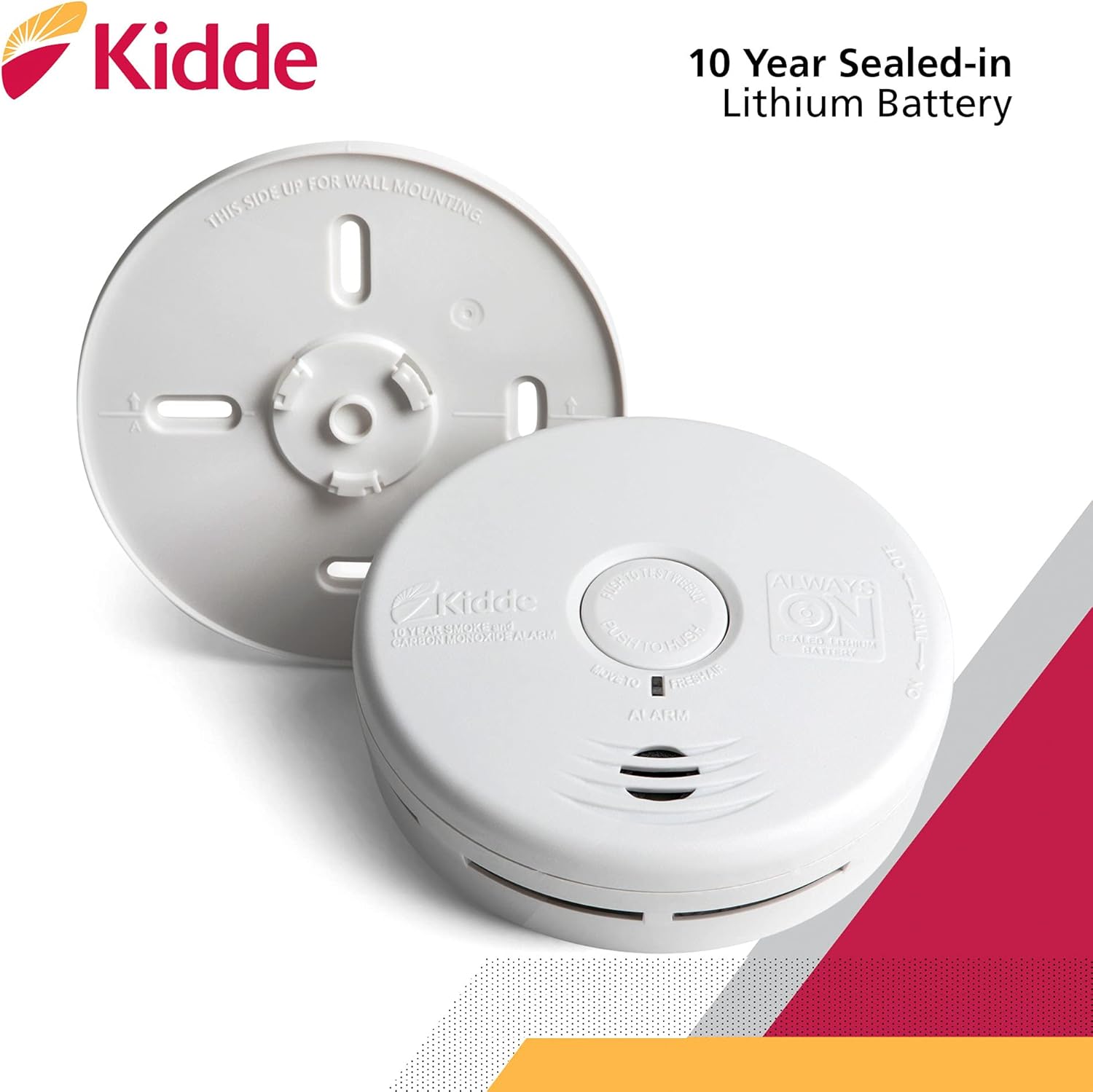 Smoke Detector & Carbon Monoxide Detector Combo with 10-Year Battery,‎White
