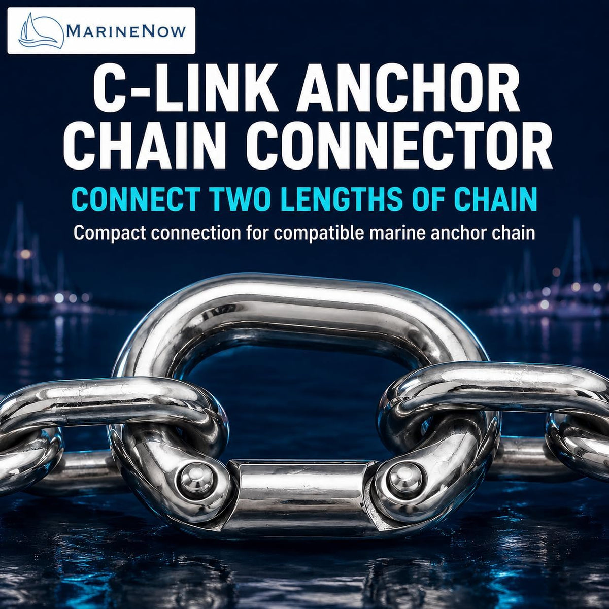 MarineNow 316 Stainless Steel C-Link Split Connecting Link for Anchor Chain