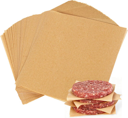 400PCS Patty Paper, 6x6 In Unbleached Parchment Paper Squares, Non-Stick Hamburger Patty Paper for Separating