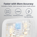 Thermometer Hygrometer, Bluetooth Indoor Humidity Meter and Temperature Sensor with App Control, Large LCD Display