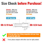 SUNGATOR 6-Pack 1/4" Male NPT x 1/8" Hose Barb Fitting, Solid Brass Adapter