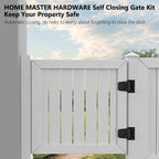 3-1/2 Inch Self Closing Gate Hinges, Spring T Hinges, Black, 2 Pack