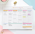 ThreeKin Weekly Planner - Premium 52-Sheet Tear-Off Notepad, 8.5 x 11 inches, Clean Colorful Design, Perfect for