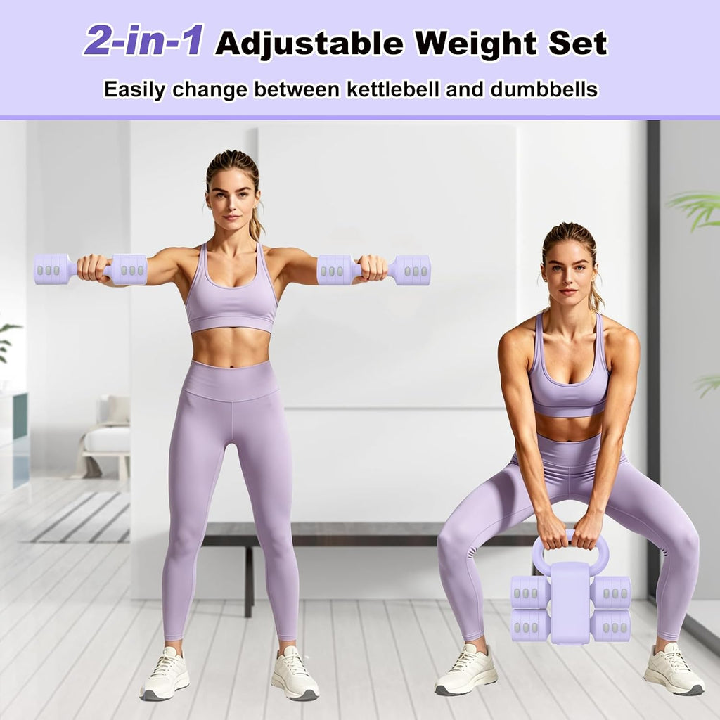 Adjustable Dumbbell Set, Hand Weight Dumbbells with Kettlebell Shell | ABS, Weight Adjustable, Quick Lock, Kettlebell
