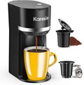 Single Serve Coffee Maker for Coffee Pods and Grounds, Fast Brew, 6-12 oz Brew Sizes Single Cup Coffee Maker Fits