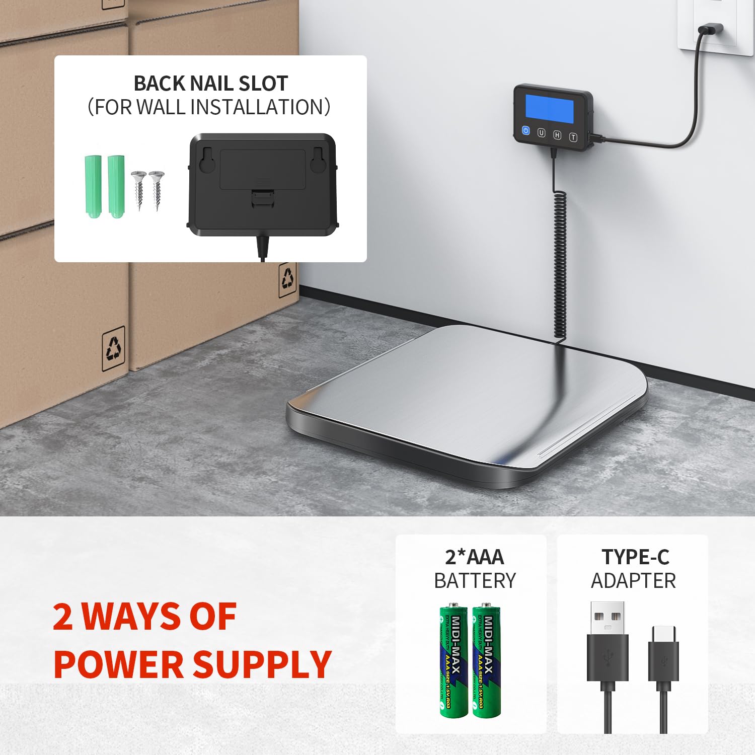 Shipping Scale, 440 LB Heavy Duty Postal Scale for Packages | Large Mailing Scale