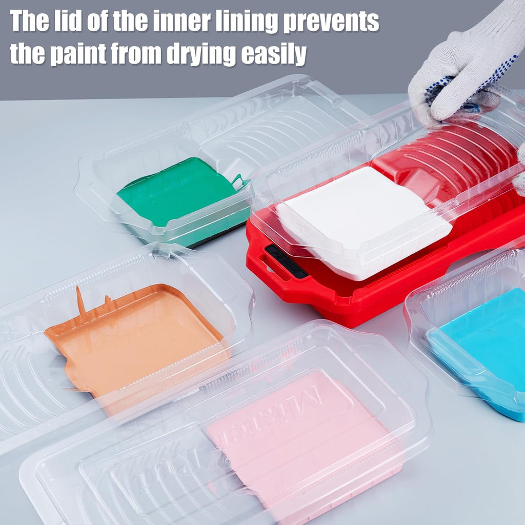4 Inch Paint Roller Kit, 12-Piece Mini Roller Set with 6 Microfiber Sleeves, Tray, Liner & Cover, Handle, 1.5" Angled