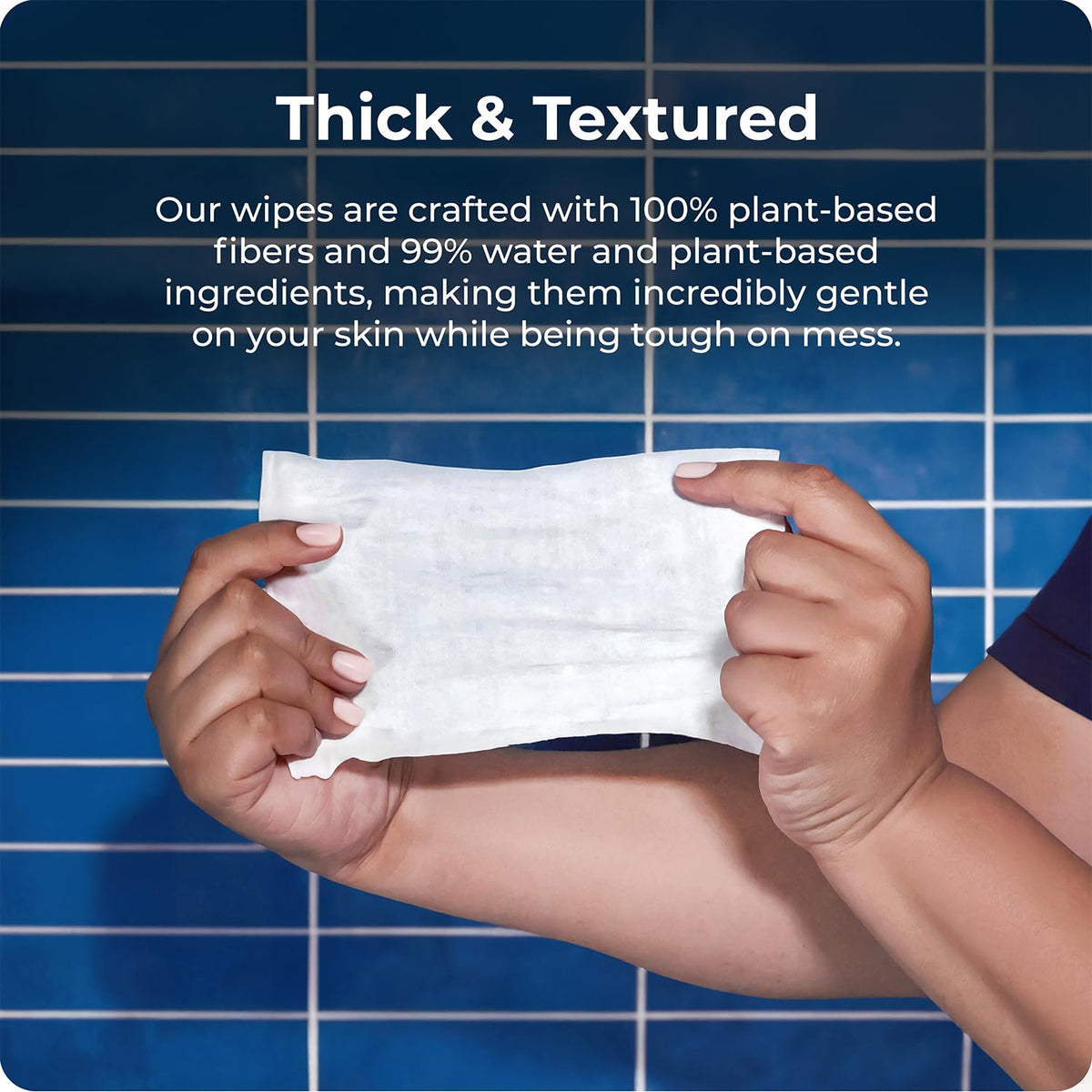Flushable Wipes - 6 Packs of 50 (300 Total Wet Wipes)