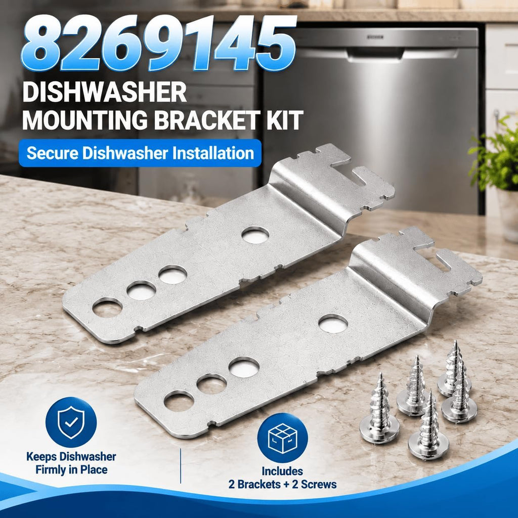 2Pcs Dishwasher Bracket for KitchenAid KUDS01FLSS0 2005-2010,Metal Mount
