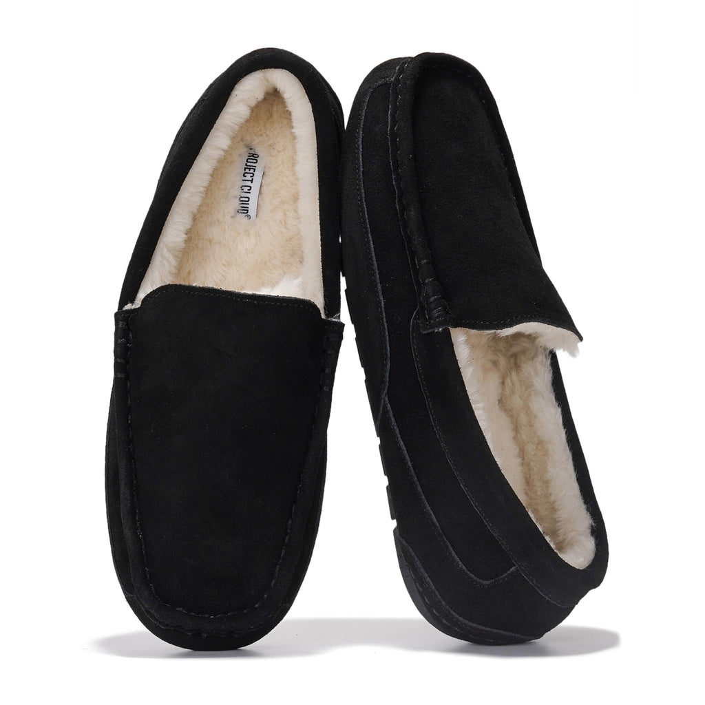 100% Genuine Leather Mens Slippers Moccasin Loafers for Men