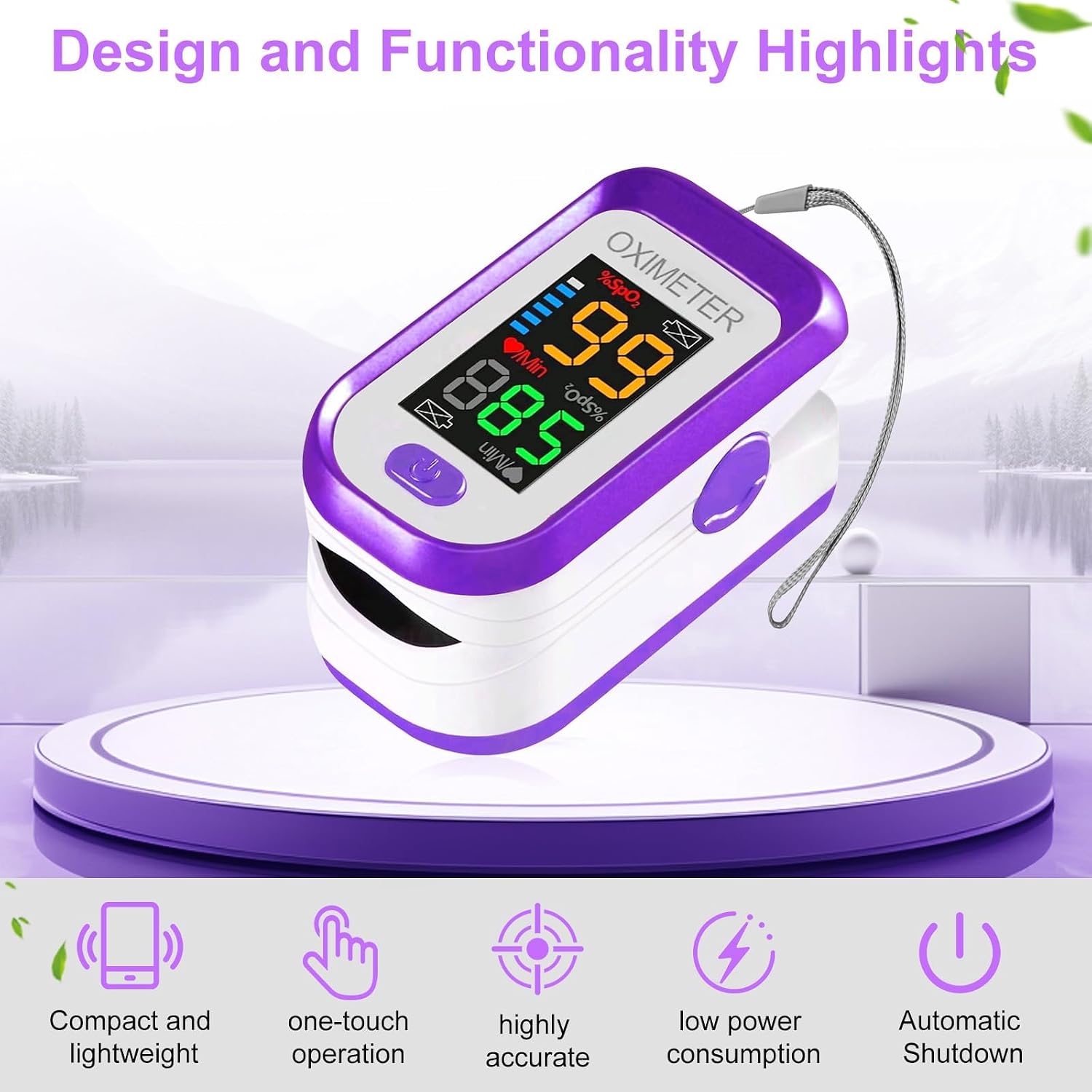 Pulse Oximeter Fingertip, Pulse OX with Large LED Display, Oximeter, Pulse Oximeter, Fingertip Pulse Oximetr