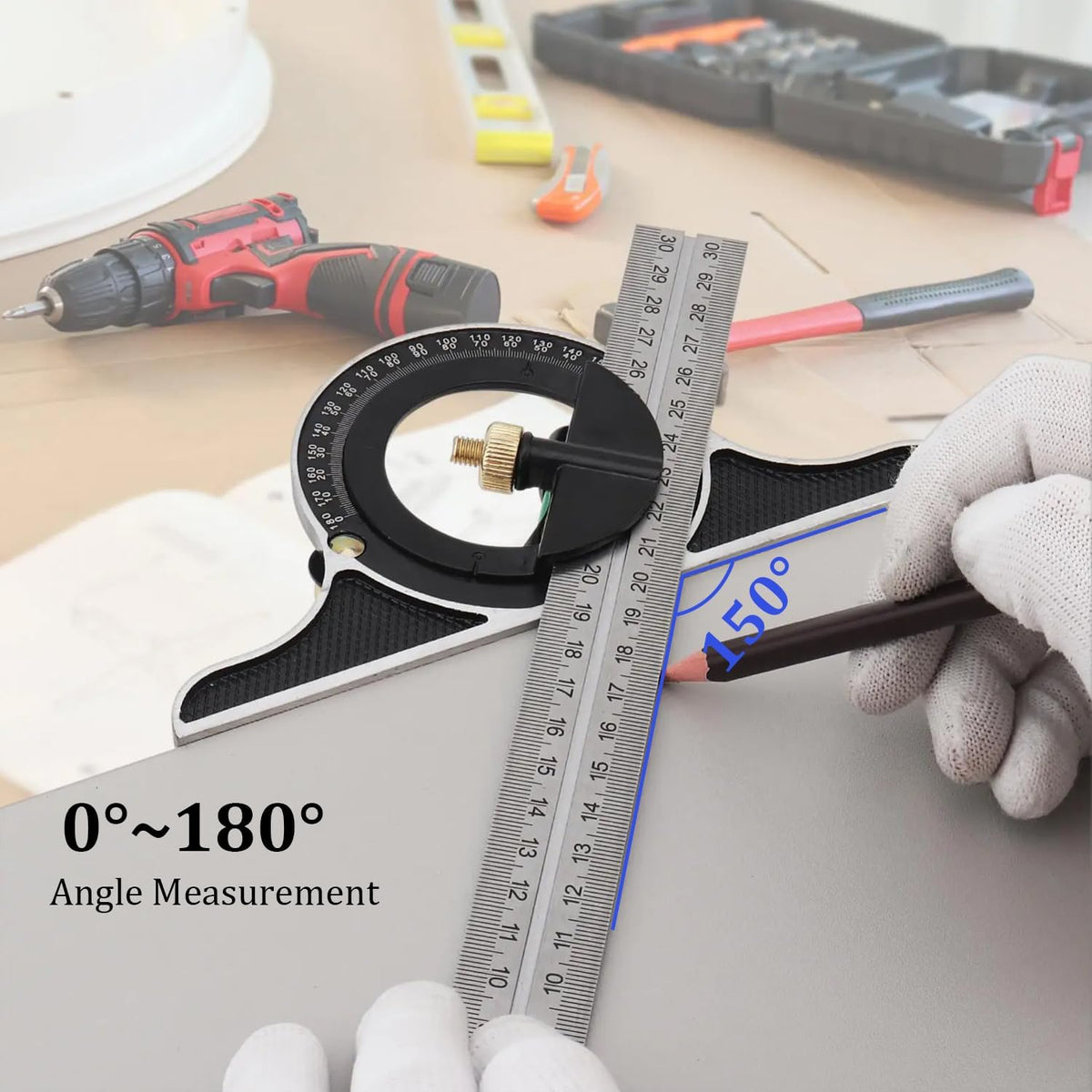 Combination Square Ruler Horizontal Square Multi-Function Carpentry Squares