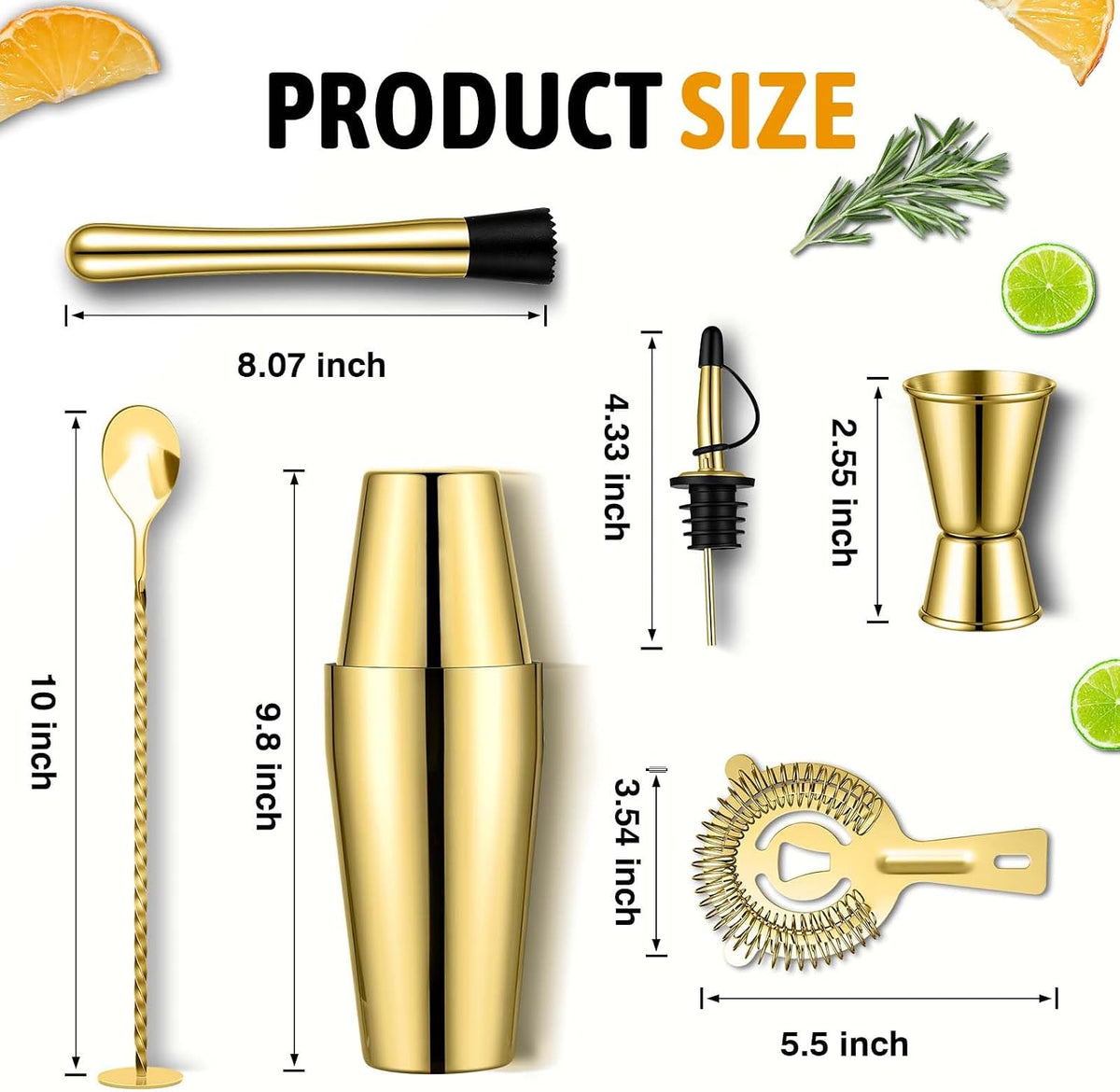 Cocktail Shaker Set, Boston Shakers, Bartending Drink Shaker Kit